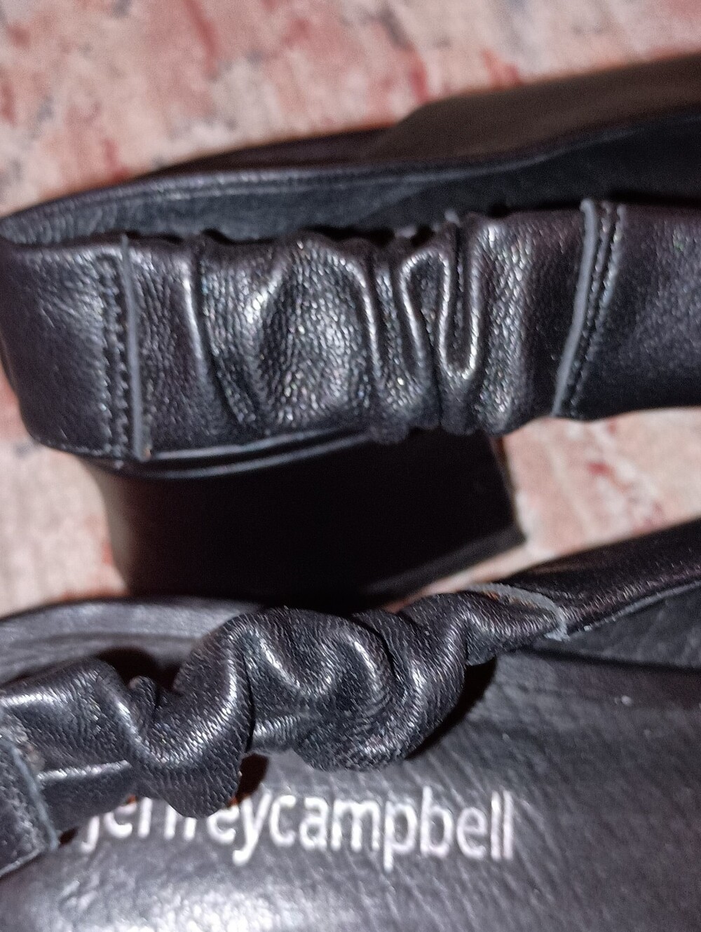 Jeffrey Campbell Black Leather Open-Toe Slingback Platform Heels - Picture 2 of 12